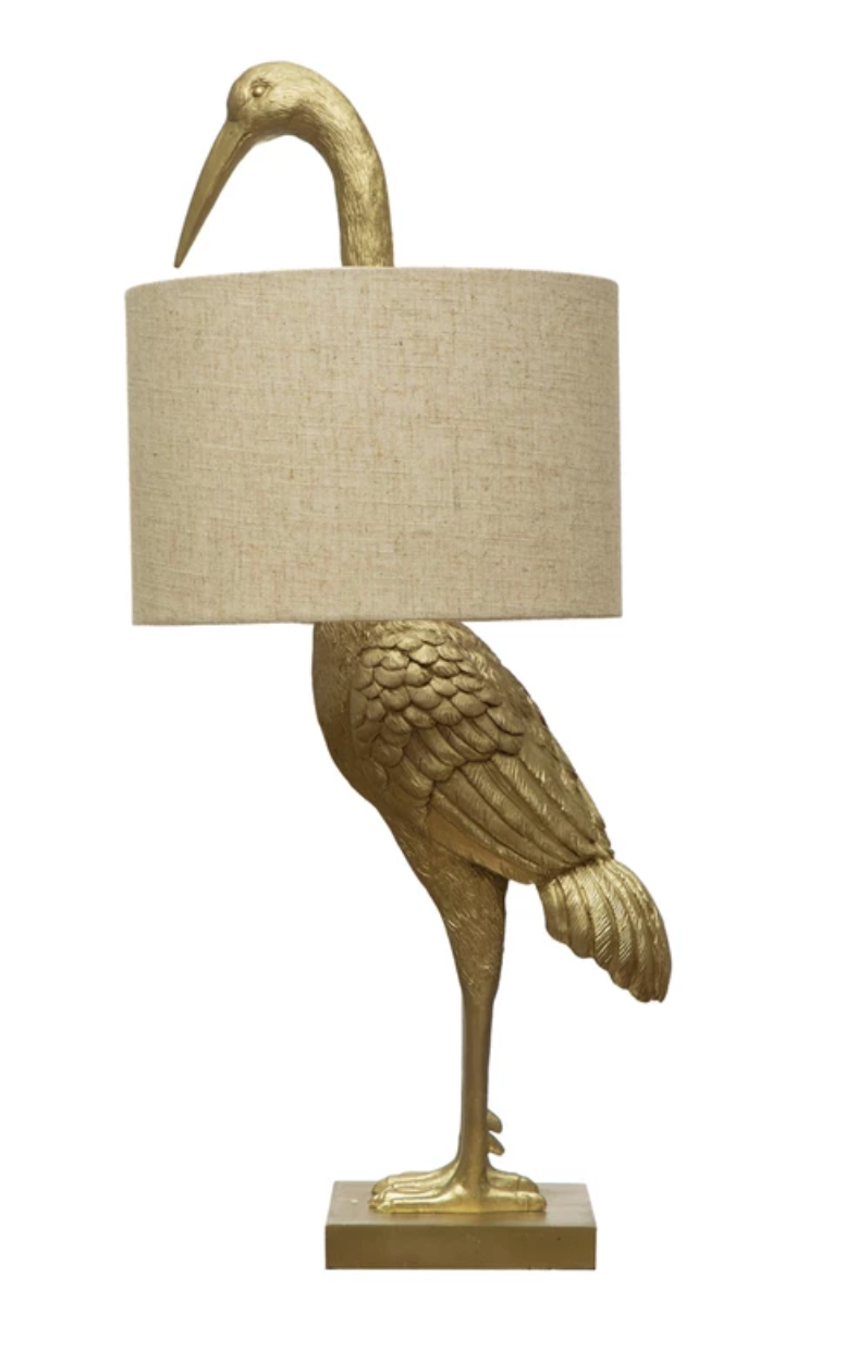 Heron Lamp with Golf Finish