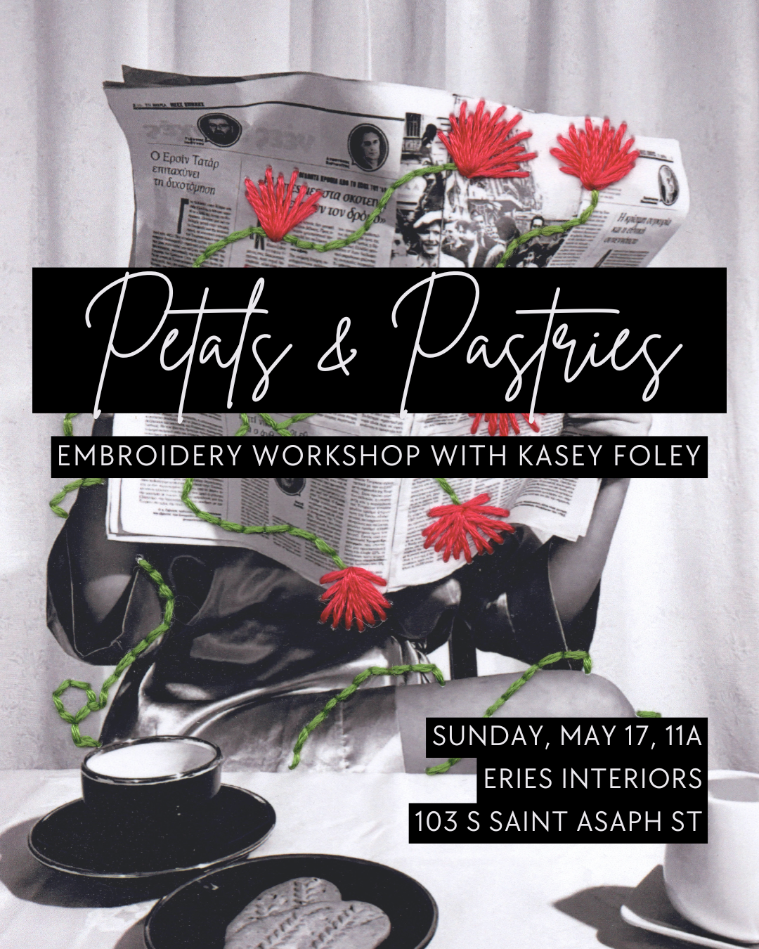 Petals & Pastries: Floral Embroidery on Photographs
